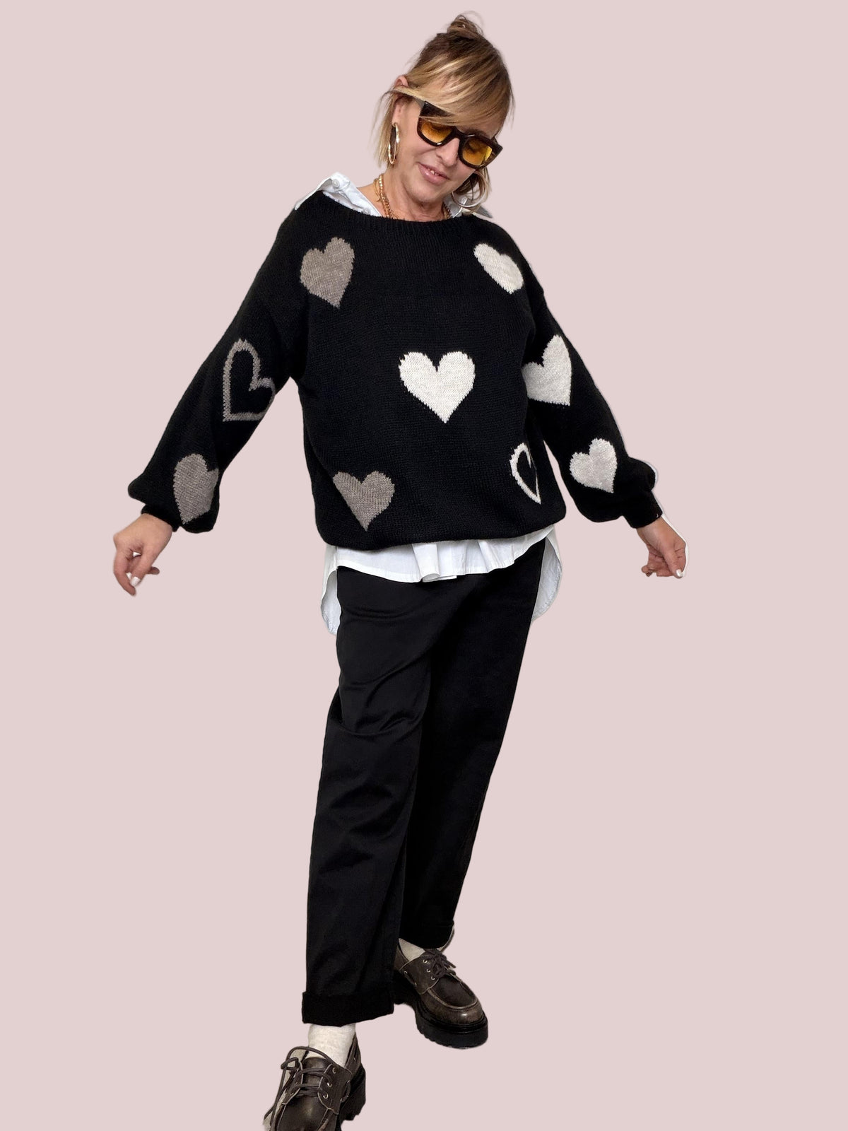 FEMALE - MAGLIA HEARTY VIBE 64023/ NERO FEMALE 