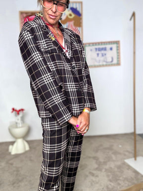 SOUVENIR - Giacca a quadri  il mix perfetto tra stile classico e spirito moderno S38M0306/ MORO SOUVENIR 