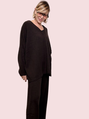 SUSY STAR - :COMPLETO MAGLIA + PANTALONE CASHMERE MORO STWG7011B/ MORO SUSY STAR 