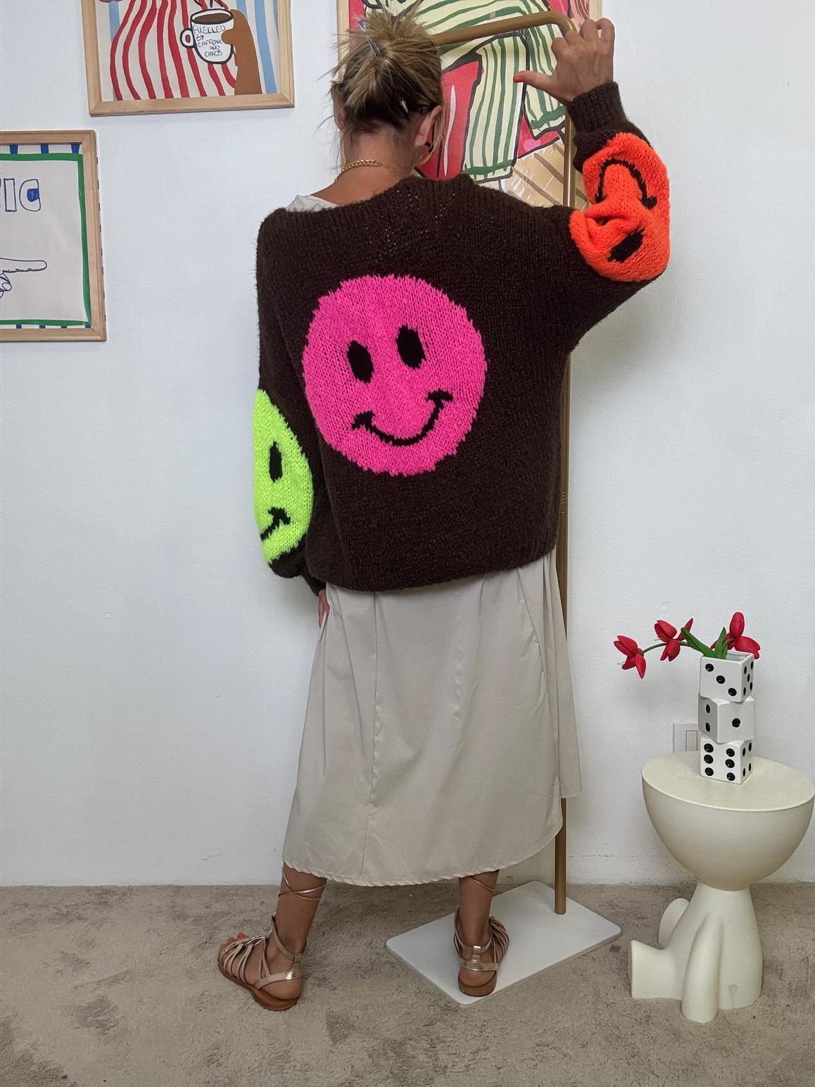 FEMALE - Maglione Oversize Happy Mood  Perché la Moda è un Gioco MARRONE CM1632-SMILE/ MARRONE FEMALE 