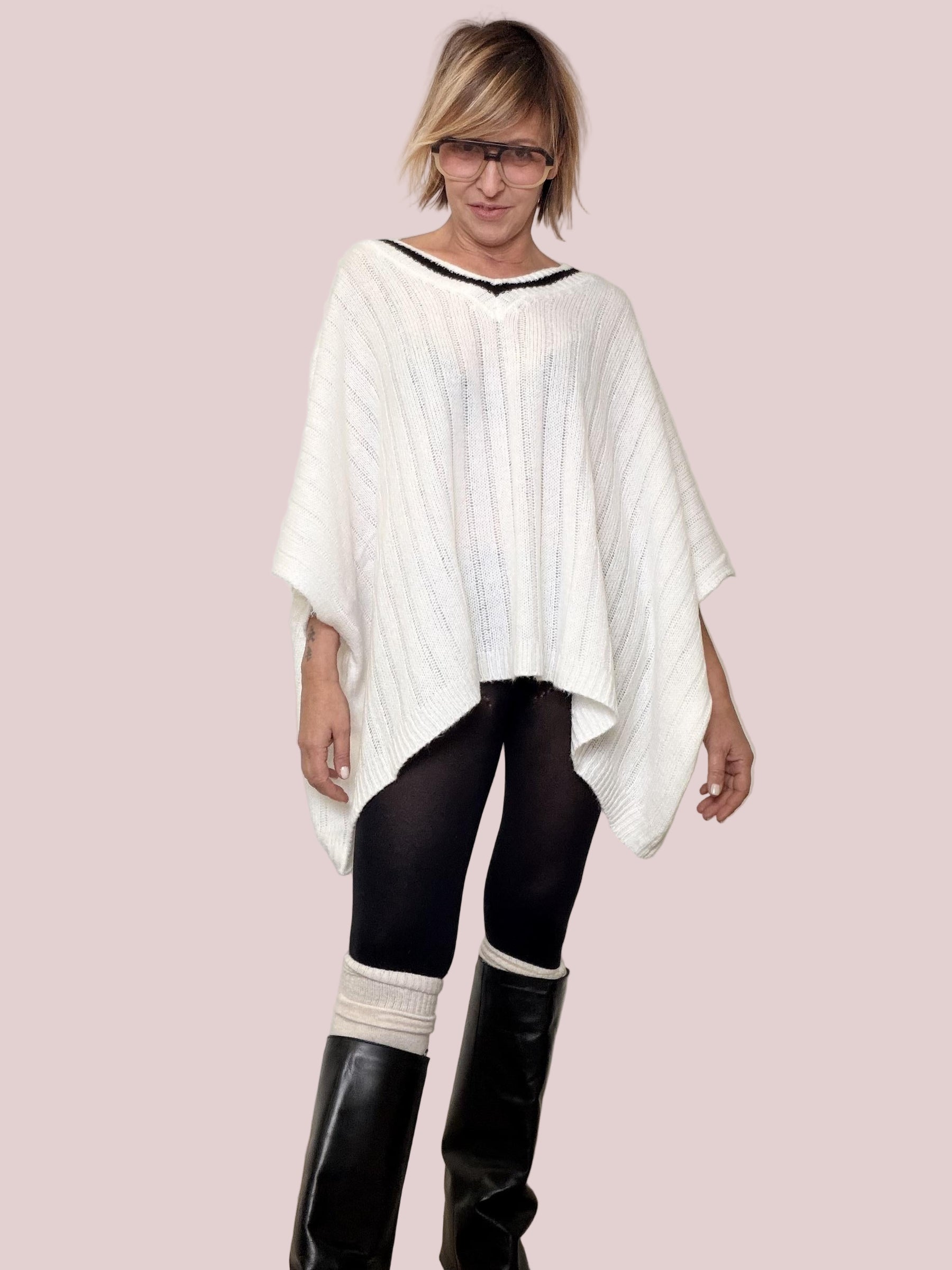 SUSY STAR - GILET MAXI A V STWM5044/ PANNA SUSY STAR 