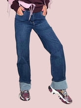 DEJA VU -jeans donna a gamba dritta con risvolto  stile casual contemporaneo A25DB203/ JEANS DEJA VU 