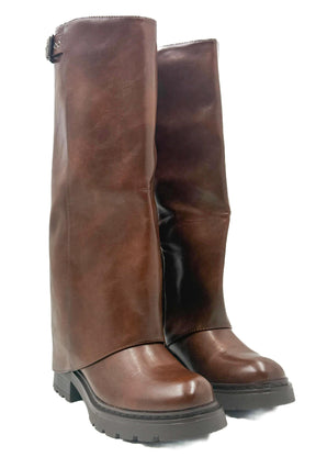 SUSY MIX -Stivale alto in pelle marrone   Bold, strong & ultra cool 181239/ MARRONE SUSY MIX 