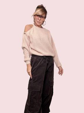 PHILIA LOFT - MAGLIA SOFT SHOULDER ROSA F01O0657/ ROSA PHILIA LOFT 