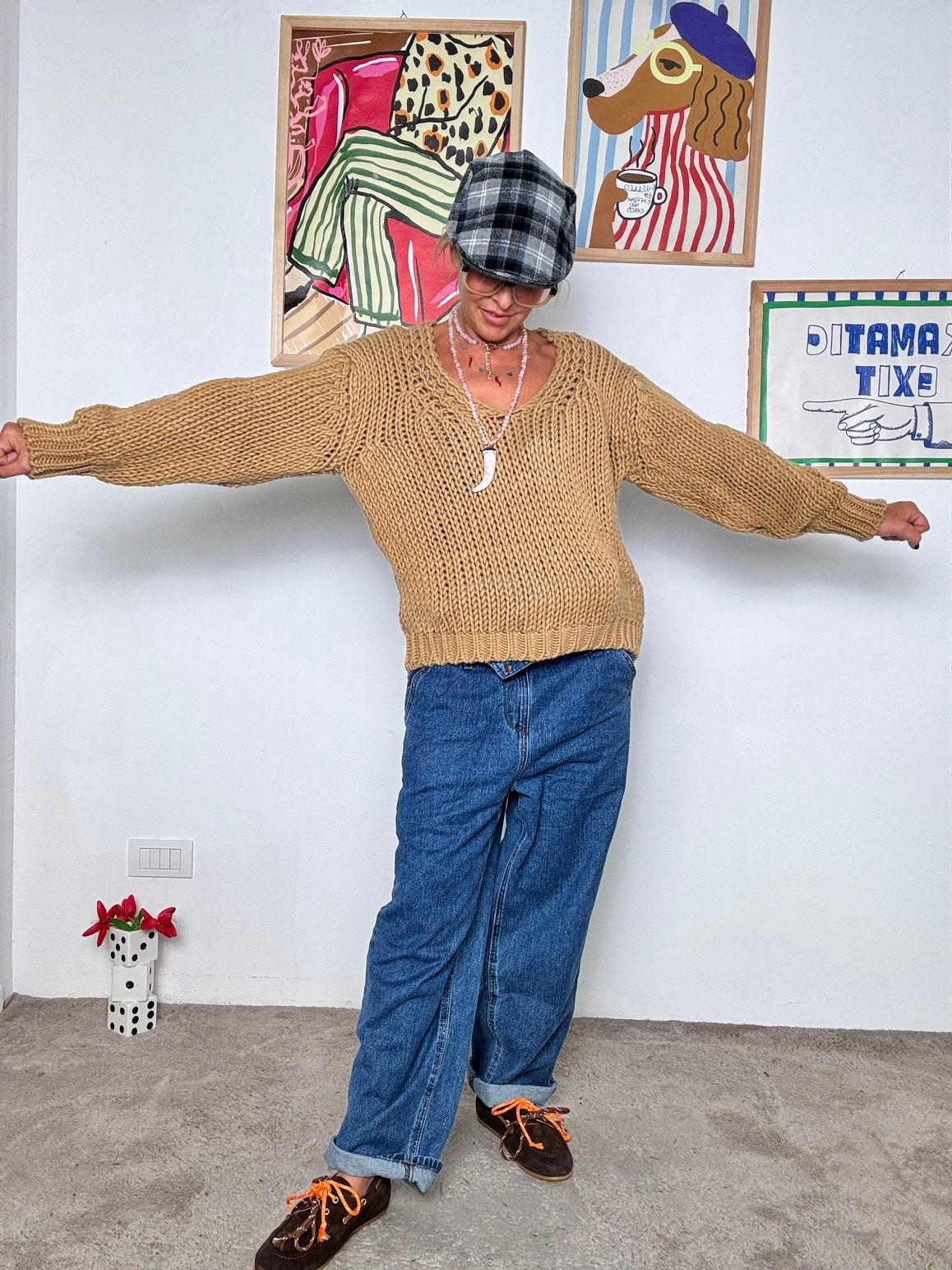 FEMALE - Maglia a Maglia Grossa Easy Chic cammello 3254 CAMMELLO FEMALE 