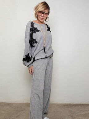 DEJA VU - Pantalone Morbido Ampio  Comfort assoluto, stile rilassato A25DL212/ GRIGIO DEJA VU 