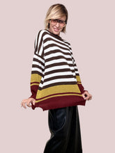 DEJA VU - MAGLIA STRIPE COZY MORO A25SS416/ MORO DEJA VU 