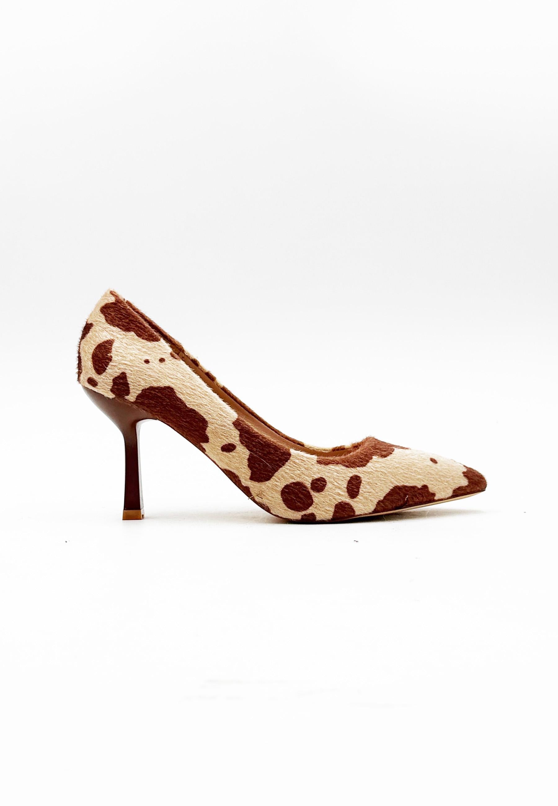 SUSY MIX - Décolleté in pony-print mucca  Tacchi e personalità da far muggire di stile! A37/ ANIMALIER SUSY MIX 