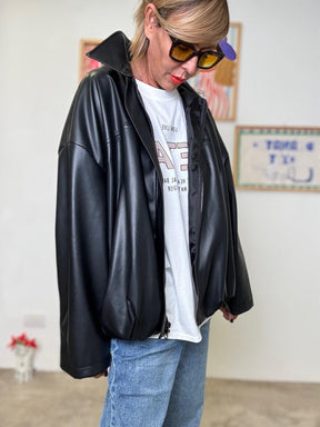 DEJA VU - Giubbotto in ecopelle effetto cool A25IS605/ NERO DEJA VU 