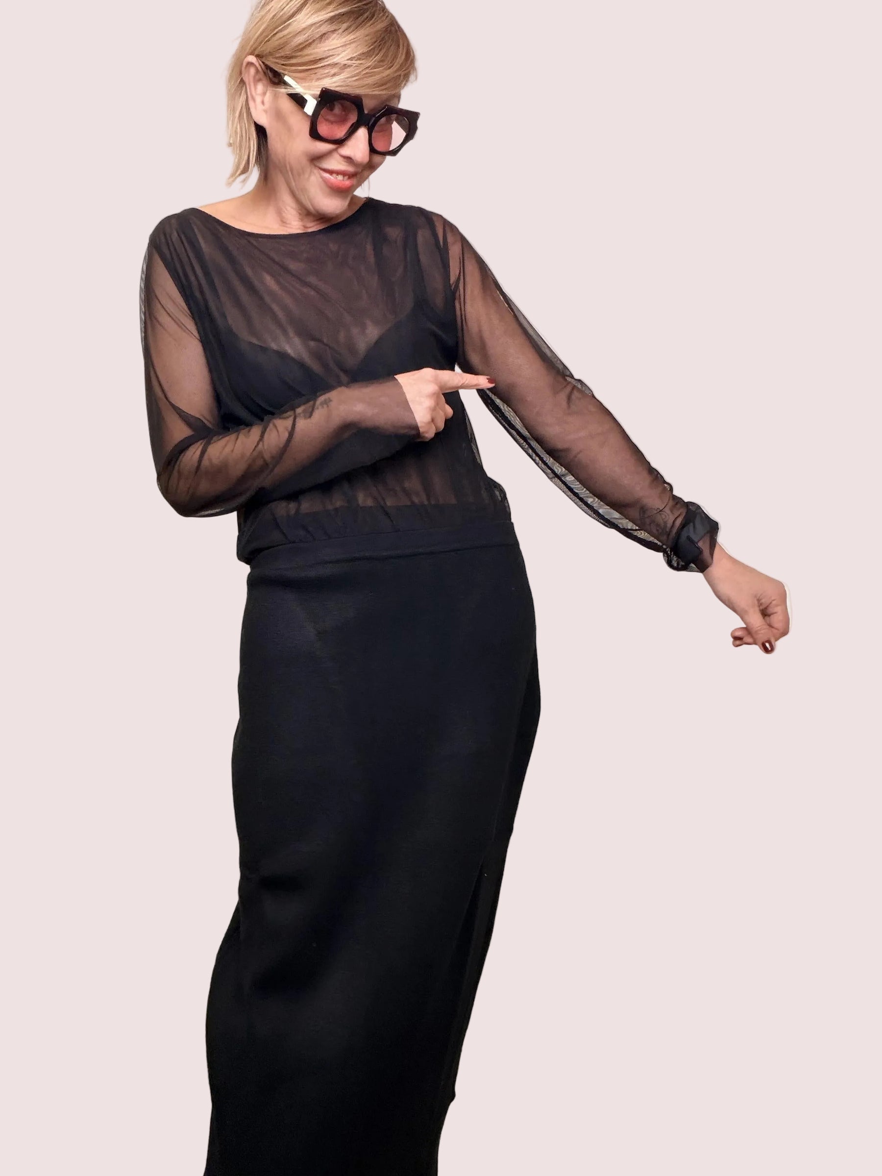 Body in Tulle Effetto Seconda Pelle moro STSY0349/ NERO SUSY STAR 