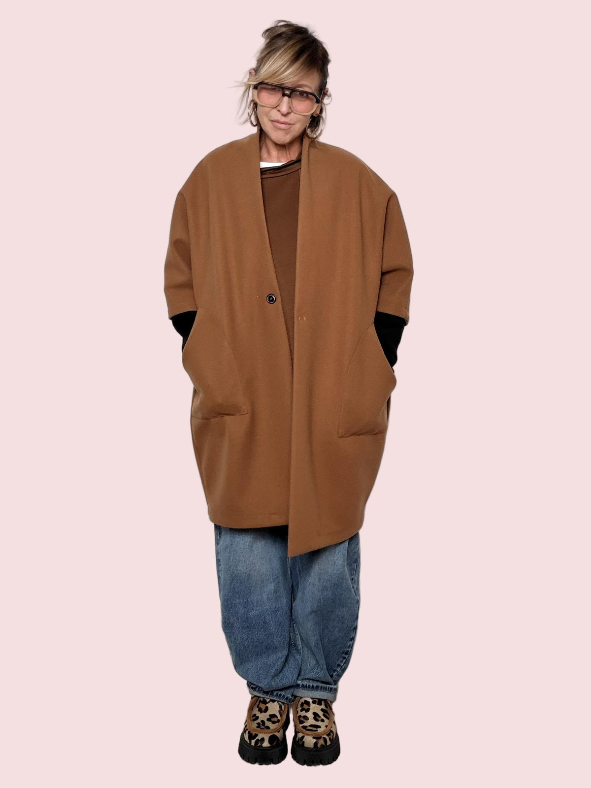 DEJA VU -  CAPPOTTO OVERSIZE MONOBOTTONE CAMMELLO A25RH610/ CAMMELLO DEJA VU 