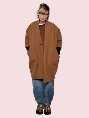 DEJA VU -  CAPPOTTO OVERSIZE MONOBOTTONE CAMMELLO A25RH610/ CAMMELLO DEJA VU 