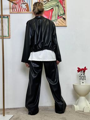 BOMBER - Bomber  in Ecopelle  Grinta Morbida, Cuore Rock NERO J409SST840/ NERO SUSY STAR 