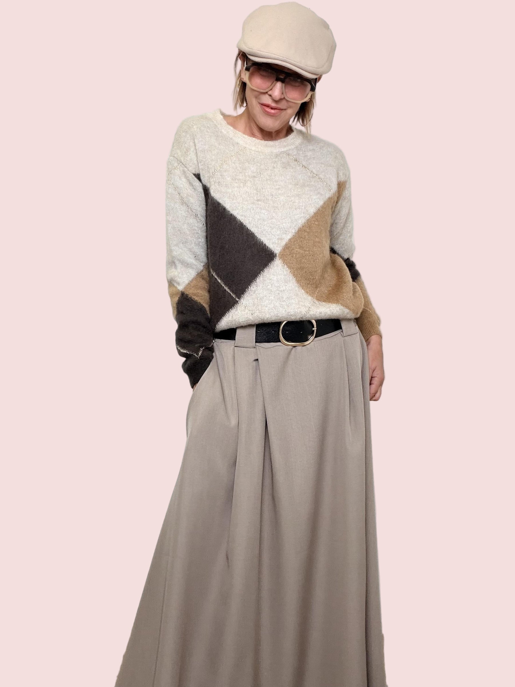 MAGLIA GEOMETRY SOFT  Coccola di stile Z38R0177/ BURRO SOUVENIR 