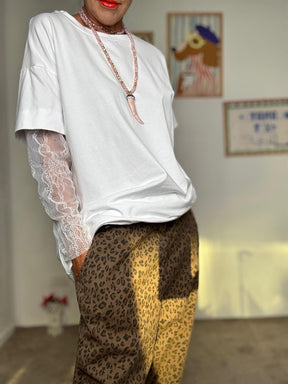 DEJA VU - Pantalone dritto fantasia animalier A25AP215/ ANIMALIER DEJA VU 