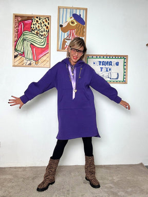 FEMALE - Abito felpa con cappuccio  Comfort & Cool Mood viola R5662/ VIOLA FEMALE 