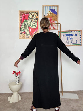 FEMALE - Felpa asimmetrica nera corta davanti e lunga dietro A3743/ NERA FEMALE 