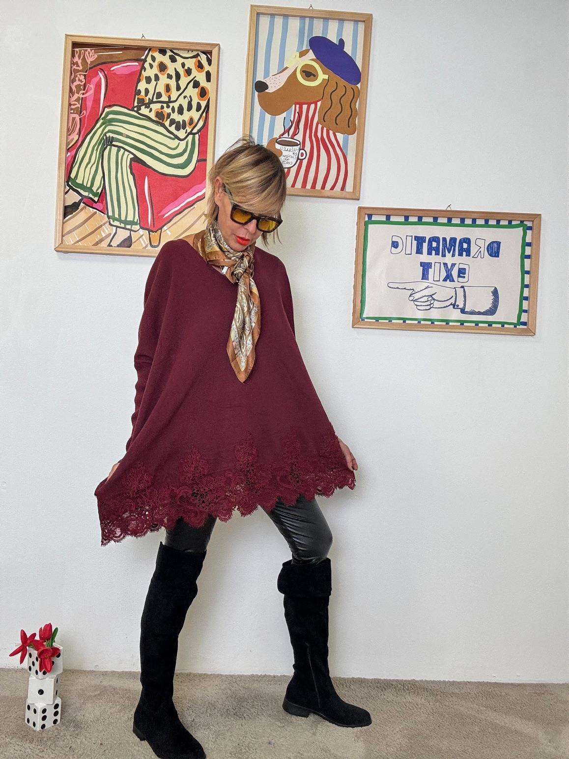 FEMALE -Maglia Wine Lace ZM79053/ VINO FEMALE 