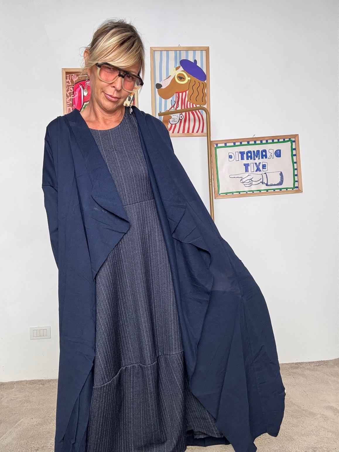 SUSY STAR - Giacca Felpa Garzata  Comfort Oversize con Stile Casual Chic Blu ST50124/ BLU SUSY MIX 