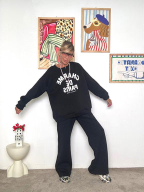 FEMALE - Felpa oversize con stampa: comfort e stile urban-chic NERA R8585/ NERA FEMALE 