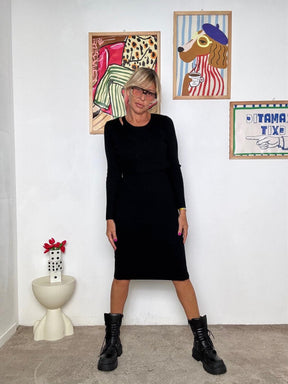 FEMALE - twin set abito + cardigan: elegante, versatile e super femminile VA837/ NERO FEMALE 