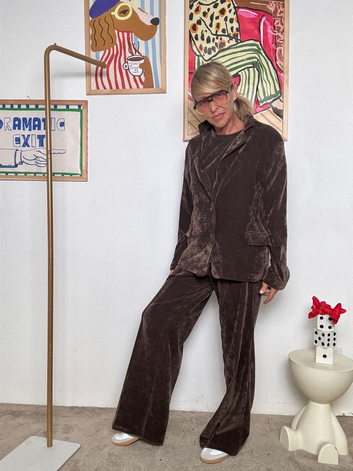 DEJA VU - Giacca donna in  ciniglia  Stile comfy chic per ogni occasione MORO A25LU611/ MORO DEJA VU 