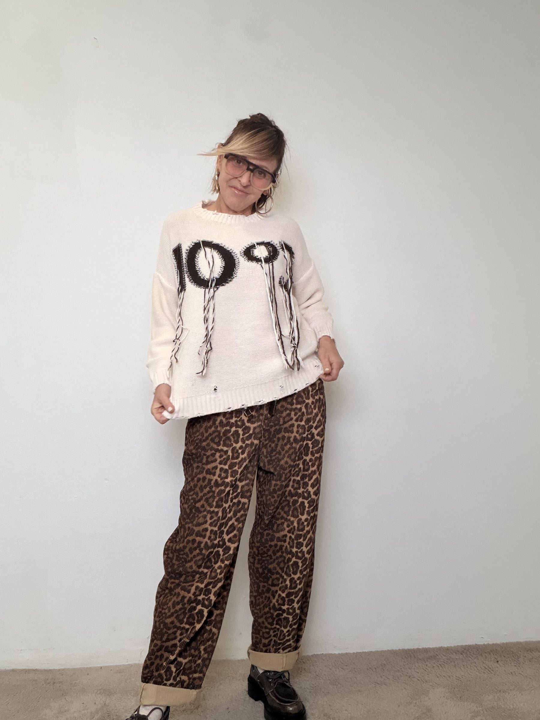 PHILIA LOFT -PANTALONE ANIMALIER IN VELLUTO R01L0967/ / ANIMALIER PHILIA LOFT 