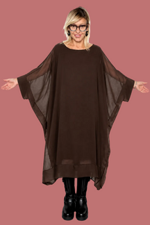Vestito Oversize in Chiffon Nero