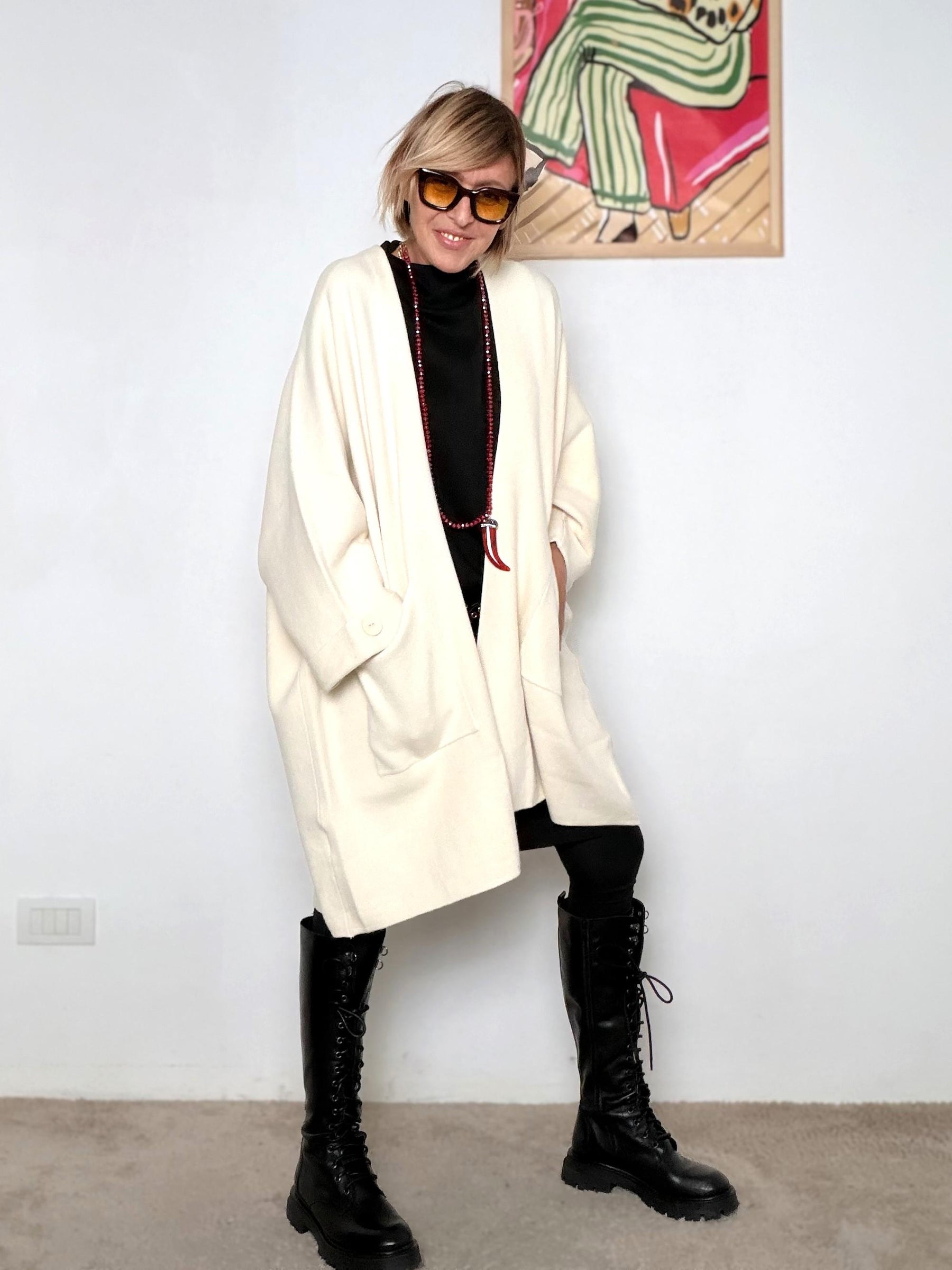 DEJA VU - Cardigan Oversize PANNA A25IL602/ PANNA DEJA VU 