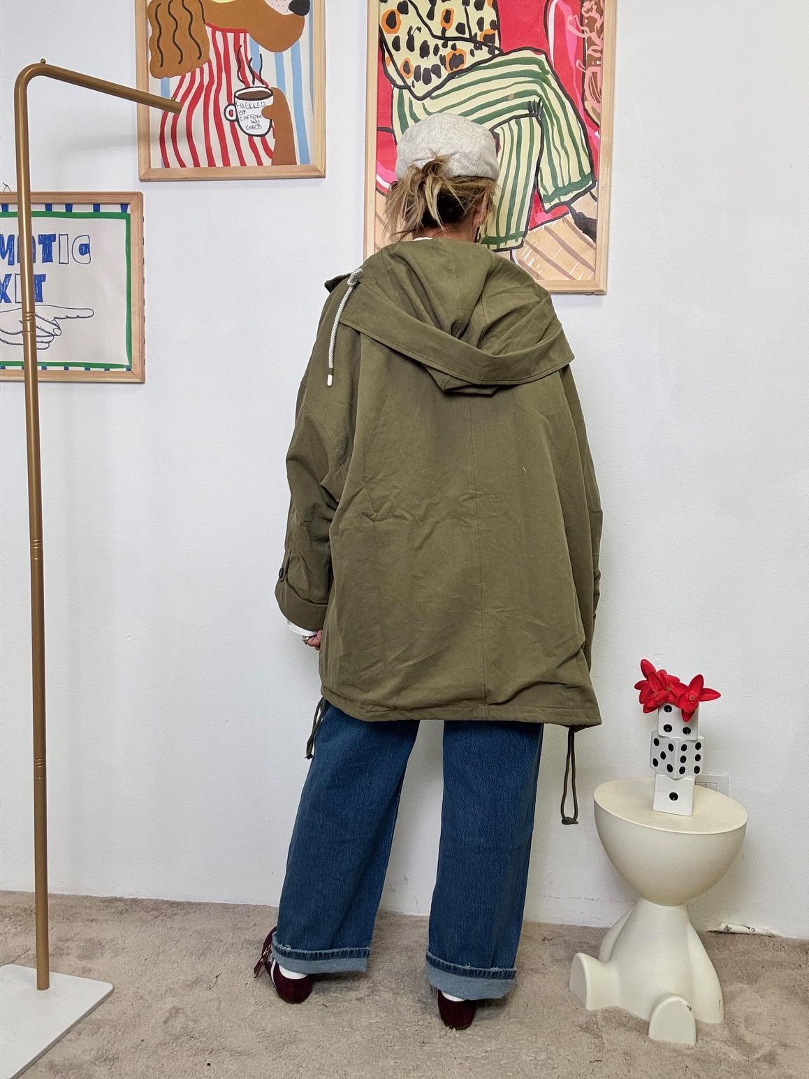 FEMALE - Trench Over in Cotone Army Chic MILITARE WD1955/ MILITARE FEMALE 