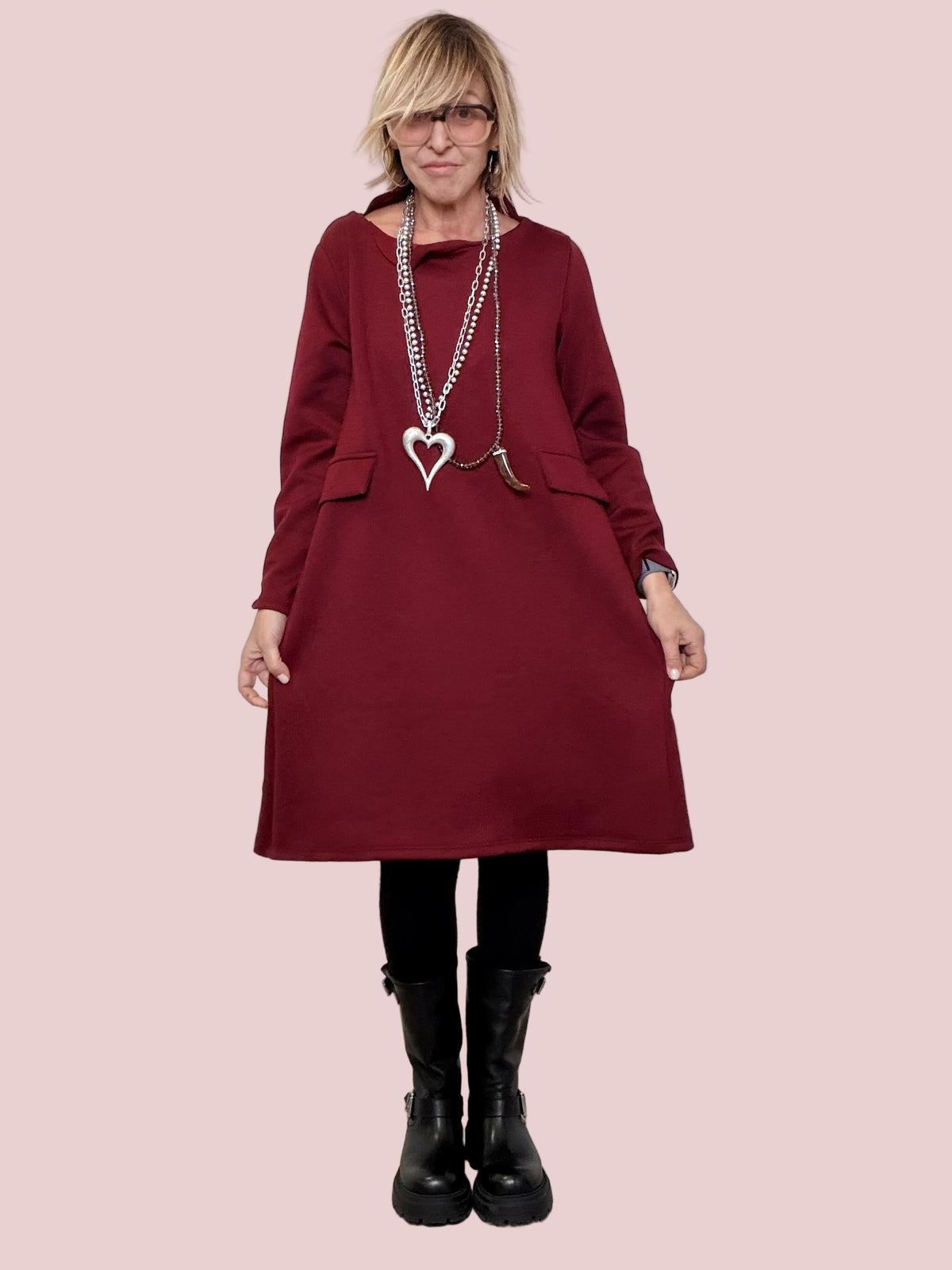 FEMALE - ABITO MORBIDO A CAMPANA  COMFORT ASSOLUTO, STILE QUOTIDIANO VINO 39129KQLCM/ VINO FEMALE 