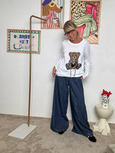 DEJA VU -  T-shirt donna a manica lunga con stampa orsetto  Un abbraccio di stile A25IS411/ BIANCO DEJA VU 