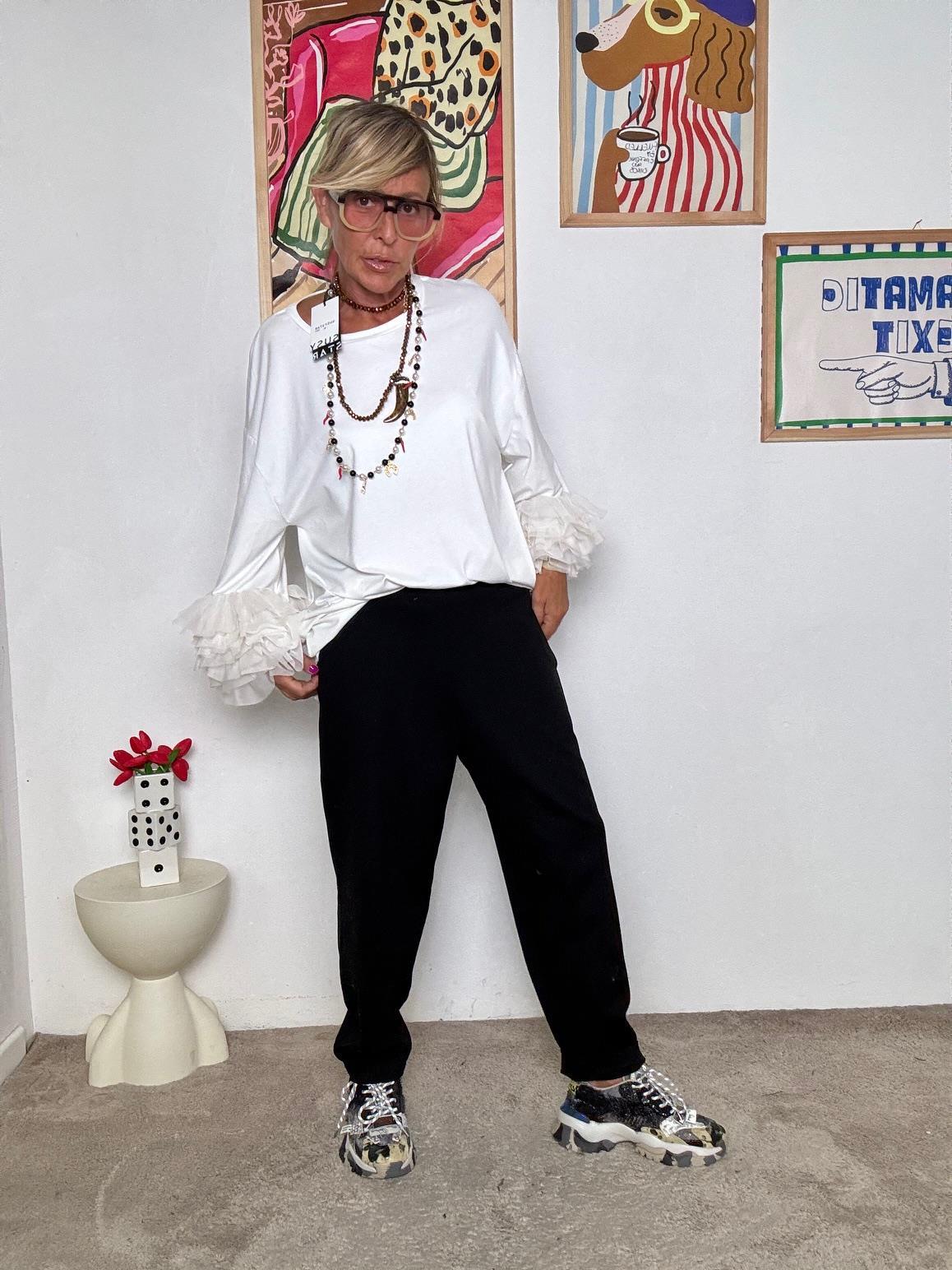 SUSY STAR - Pantalone in punto Milano: comodo, versatile e super chic NERO ST83494PMV/ NERO SUSY STAR 