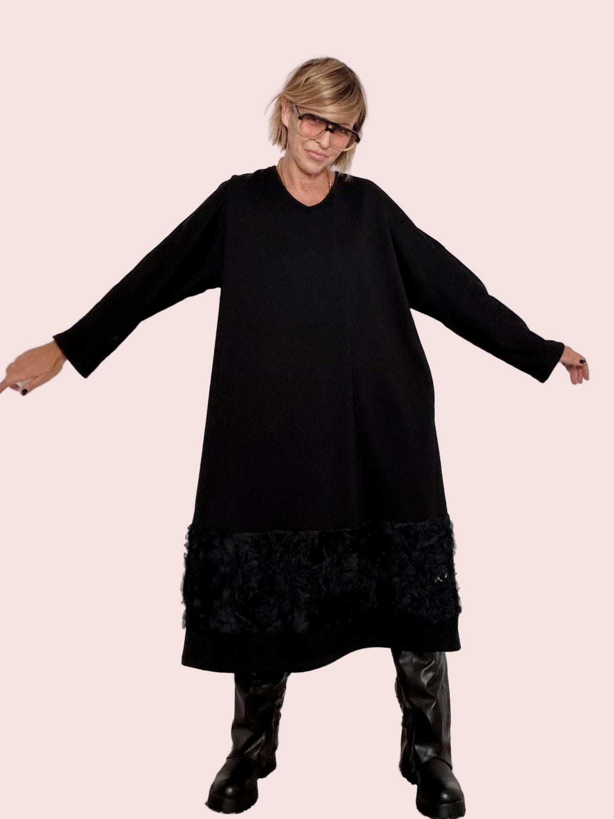 FEMALE - Abito Petal Bow NERO HP9276KQCLM/ NERO FEMALE 