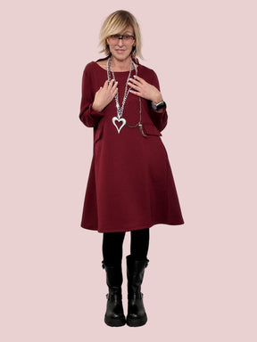 FEMALE - ABITO MORBIDO A CAMPANA  COMFORT ASSOLUTO, STILE QUOTIDIANO VINO 39129KQLCM/ VINO FEMALE 