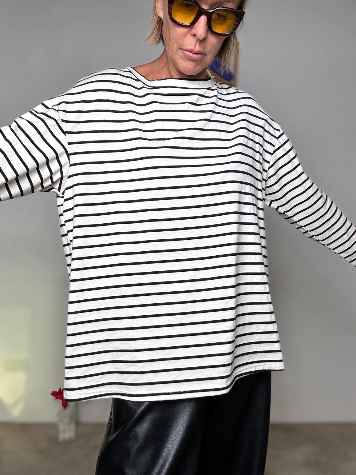 DEJA VU - MAGLIA PARIS STRIPE DL409/ NERO DEJA VU 