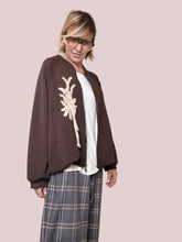 DEJA VU - Felpa Brown Chic Ricamata A25LU618/ MORO DEJA VU 