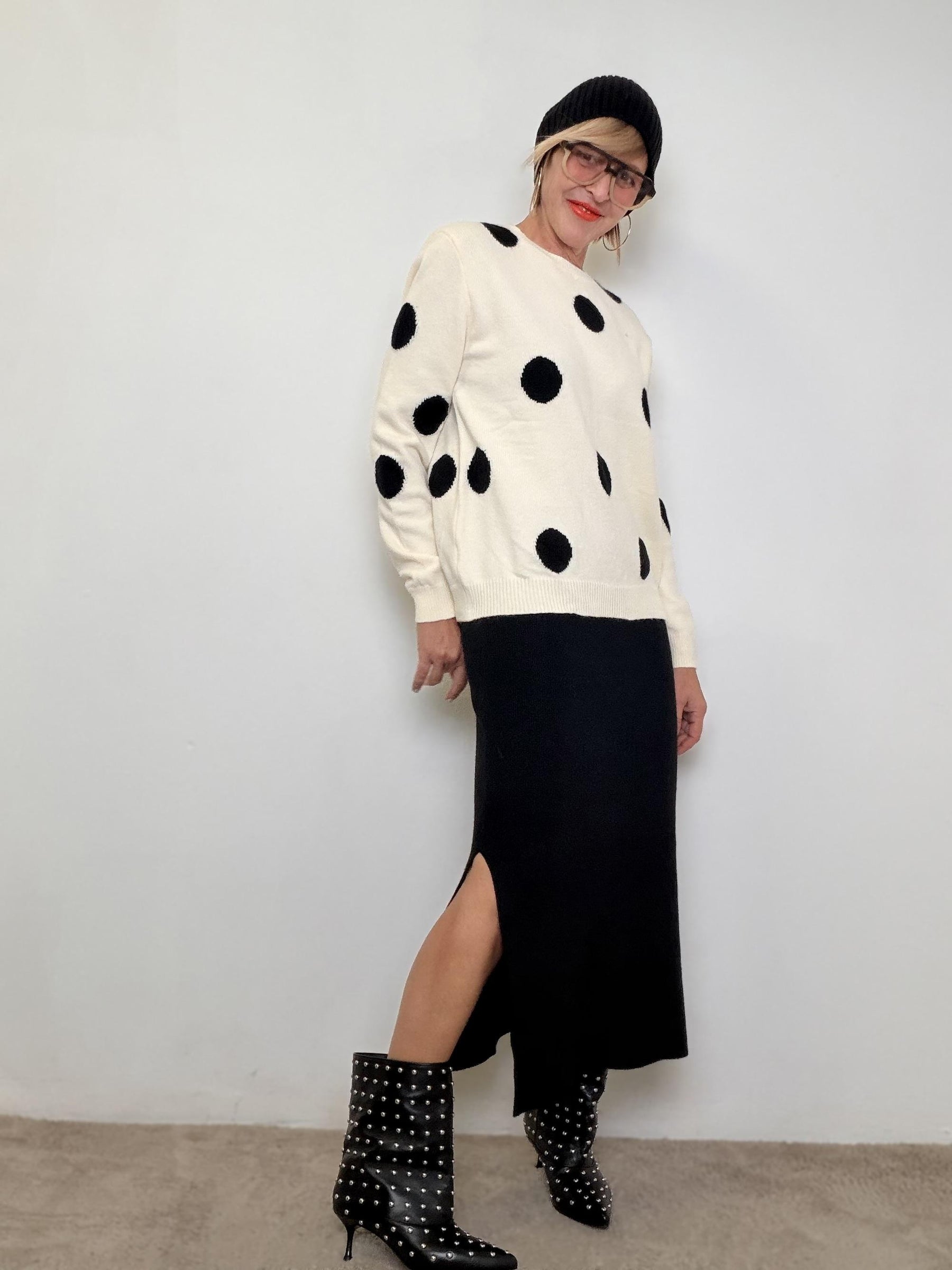 FEMALE - Gonna Soft Minimal  La maglia lunga che diventa outfit ZS119/ NERO FEMALE 