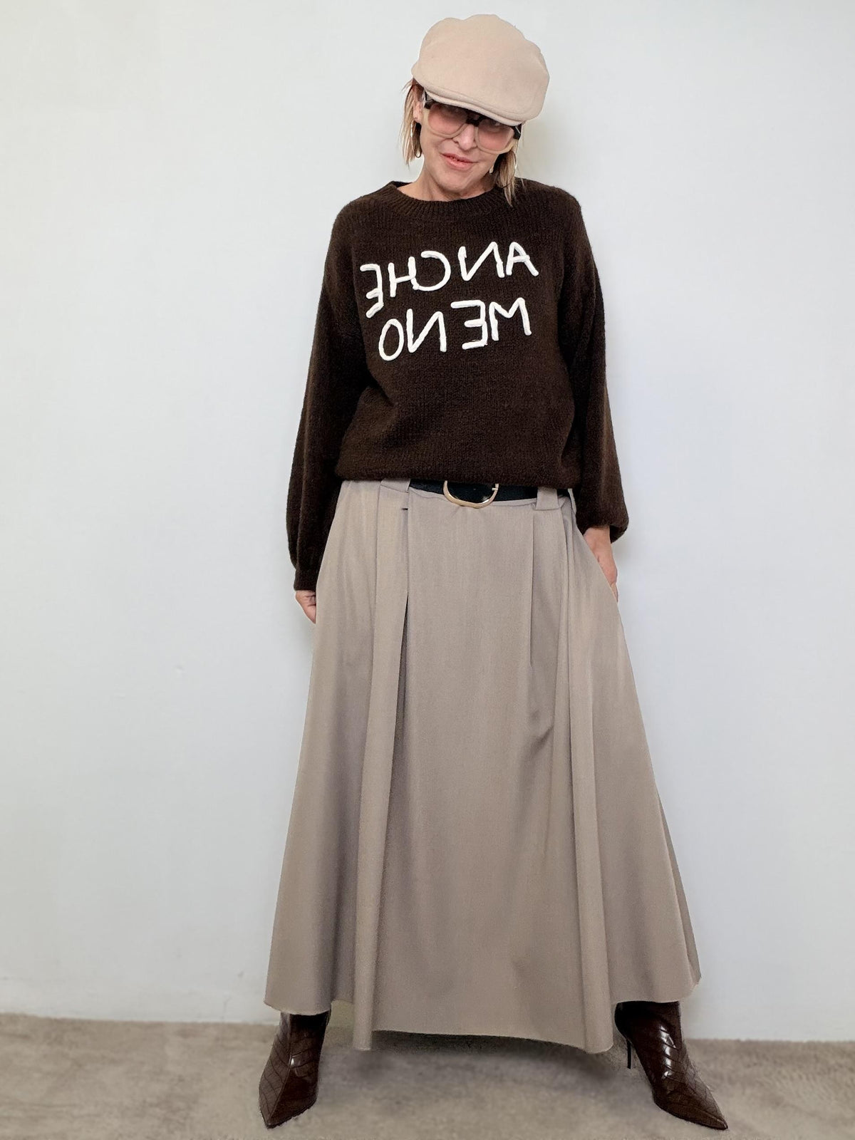 MAGLIA ANCHE MENO  Ironia & Morbidezza A3019/ MORO/PANNA FEMALE 