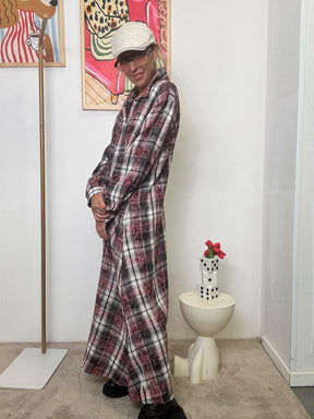 SUSY STAR - Abito Chemisier a Quadri  Spirito Grunge, Stile Contemporaneo ROSSO ST88473CRO/ ROSSO SUSY STAR 