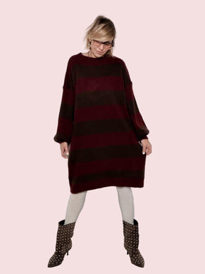 FEMALE - ABITO  MAXI STRIPE COZY VINO 8111/ VINO FEMALE 