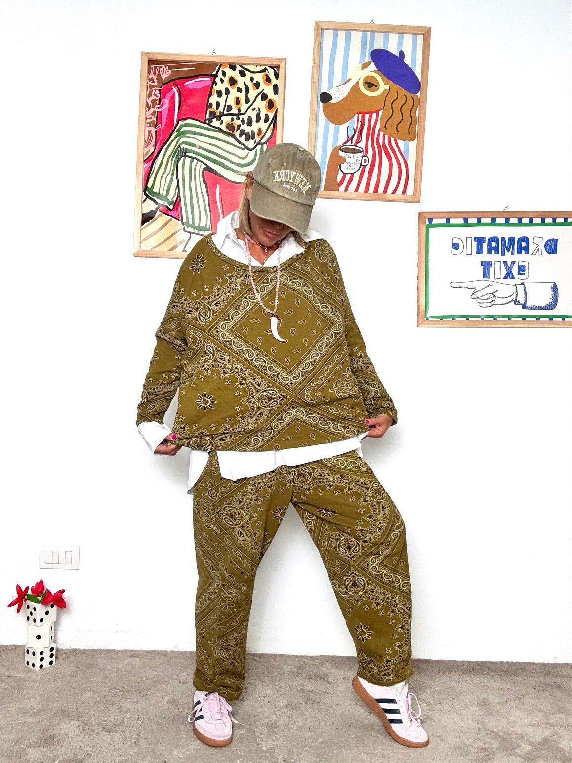 FEMALE - Pantalone ovetto donna  fantasia bandana P6404/ OCRA FEMALE 