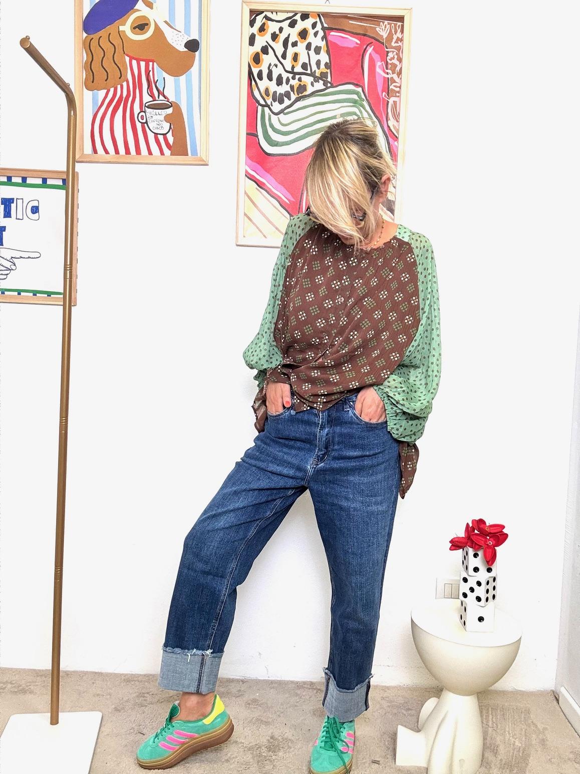 FEMALE - Jeans a gamba dritta con risvolto maxi  Casual con personalità DY914/ JEANS FEMALE 