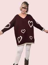 FEMALE - MAGLIA HEARTY OVERSIZE VINO KMACUOREV/ VINO FEMALE 