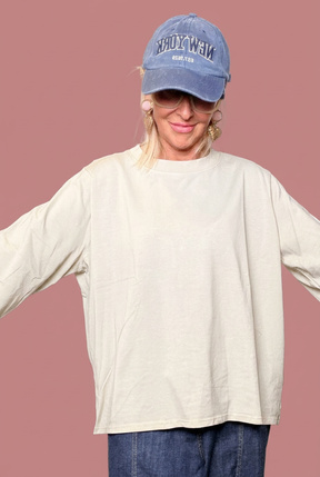 T-shirt donna girocollo a manica ampia