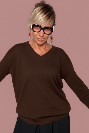 Maglia Oversize Scollo V Primo Peso