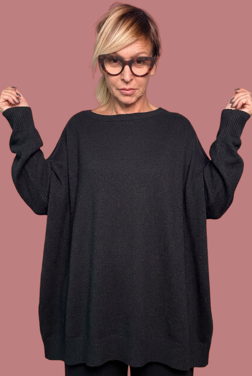 Maglia over girocollo, stile rilassato