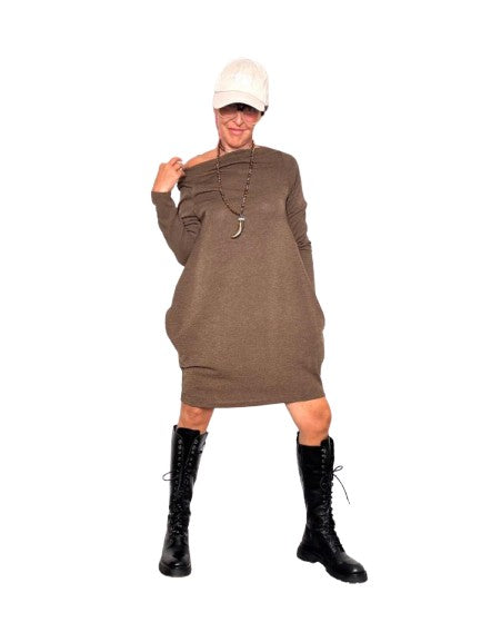 FEMALE  - Abito casual a maniche lunghe MARRONE 15081NNB/ BROWN FEMALE 