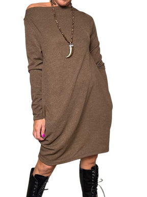 FEMALE  - Abito casual a maniche lunghe MARRONE 15081NNB/ BROWN FEMALE 