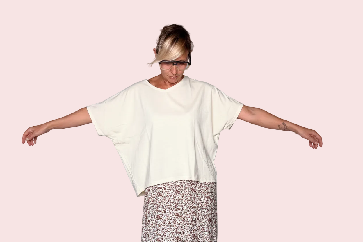 T-Shirt Oversize a Manica Pipistrello – Verde Salvia